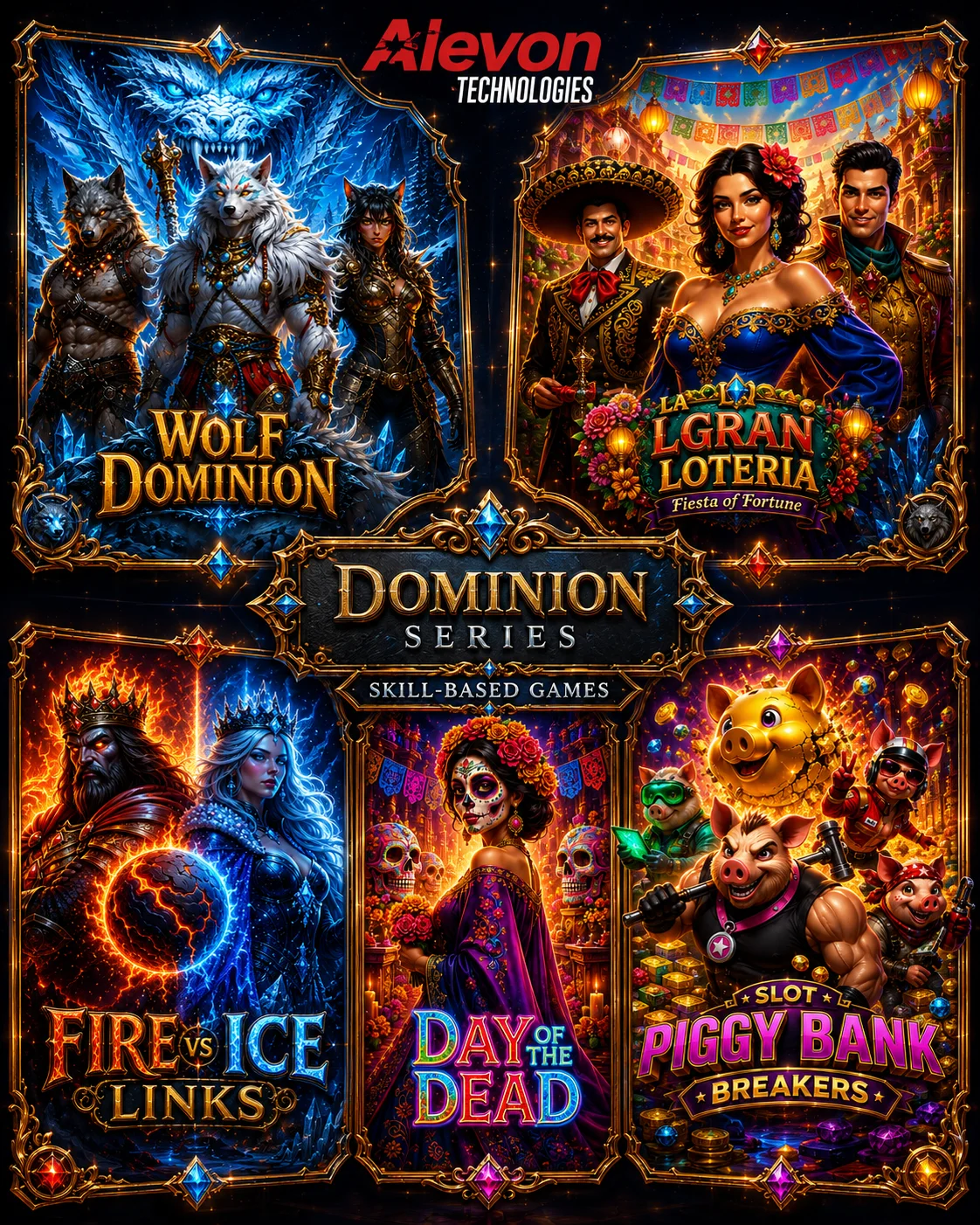 Aleyon Technologies Dominion Series skill-based games poster
